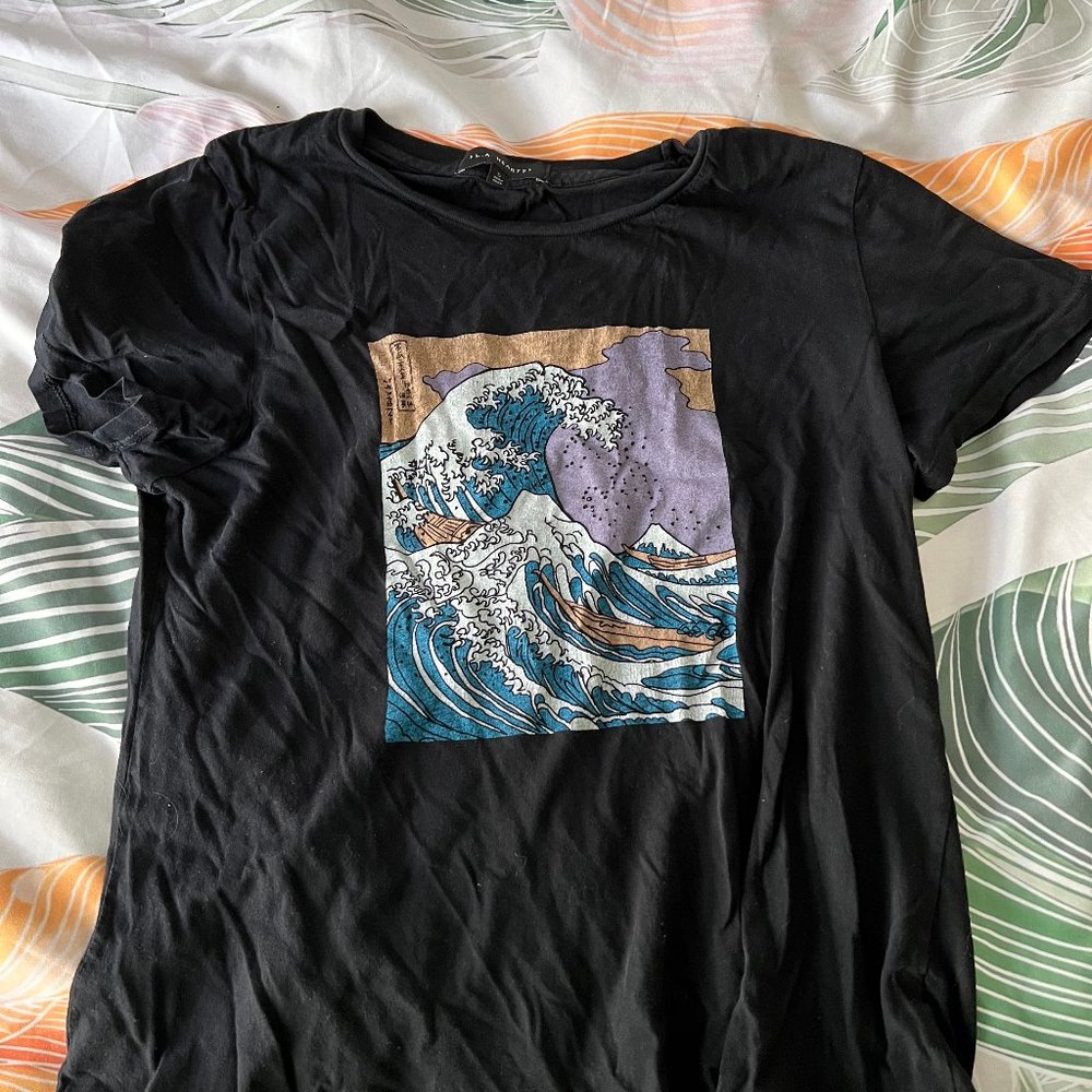 L.A. Hearts Japanese Wave Painting T Shirt Size S (Great Wave off Kanagawa)